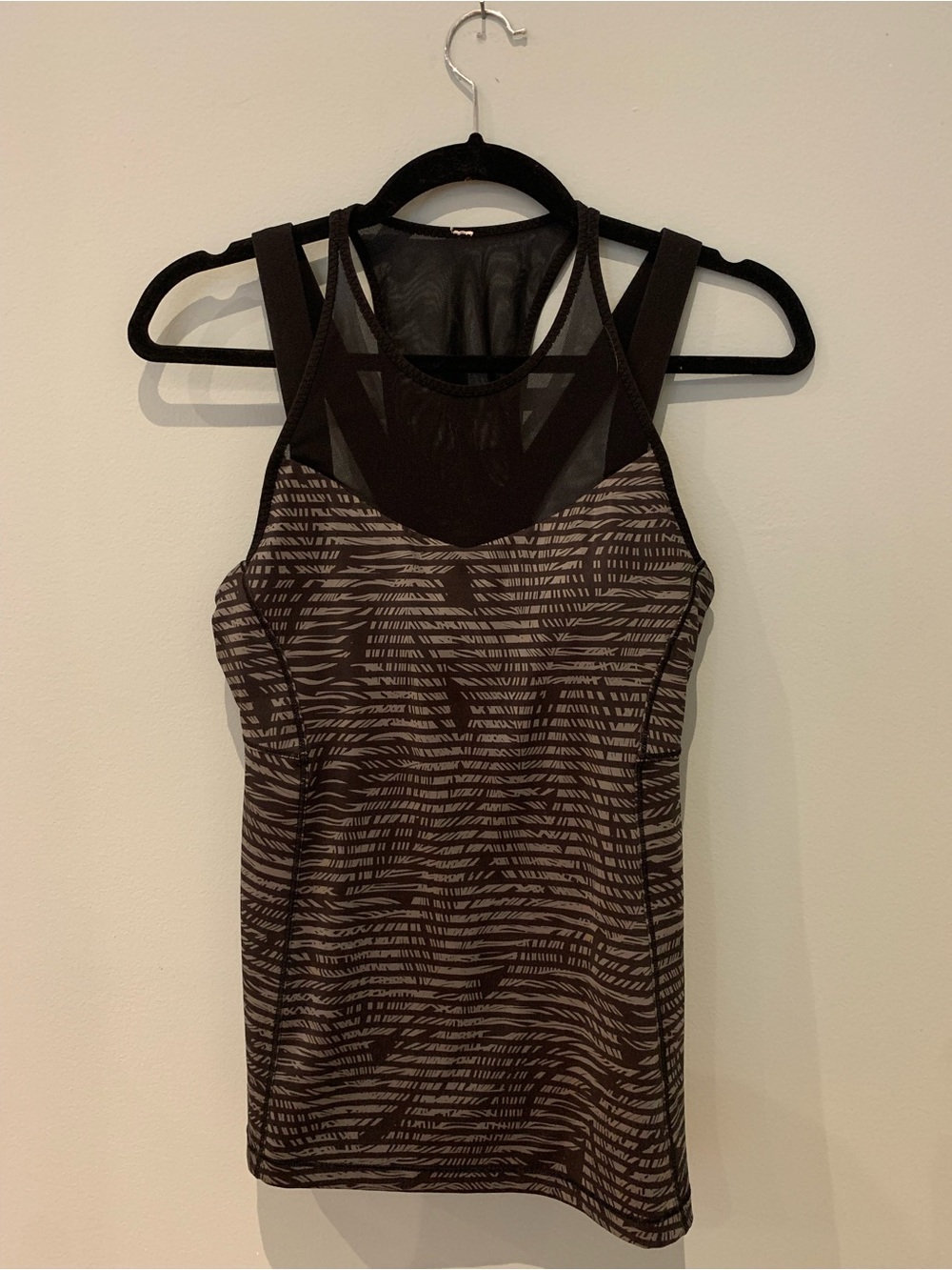 lululemon athletica Black Patterned Mesh-Back Tank